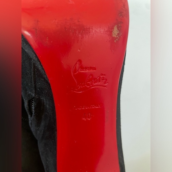 Christian Louboutin Black Suede leather Ankle boots 100mm EU 40 - Picture 6 of 10